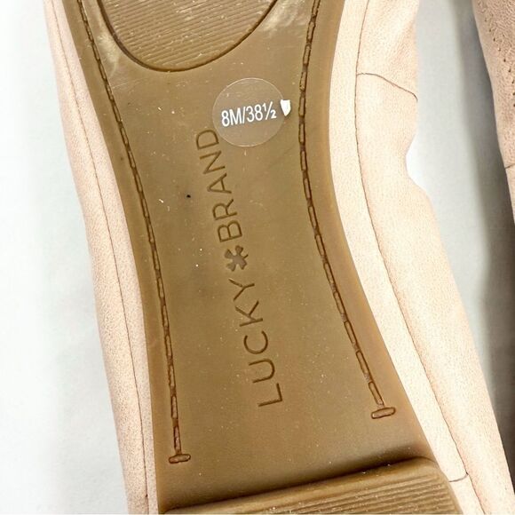Lucky Brand ERIN Nude Leather Stretch Side Ballet Flats - Picture 14 of 14